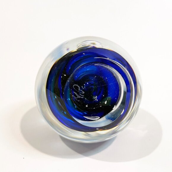 Marian Pyrcak Teardrop Glass Paperweight Signed Polish Studio Art Glass 5.5" - Picture 4 of 9